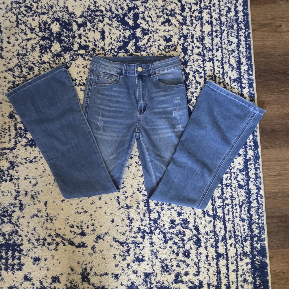 Classic Denim Flair Leg Women's Jeans - Picture 1 of 5